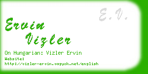 ervin vizler business card